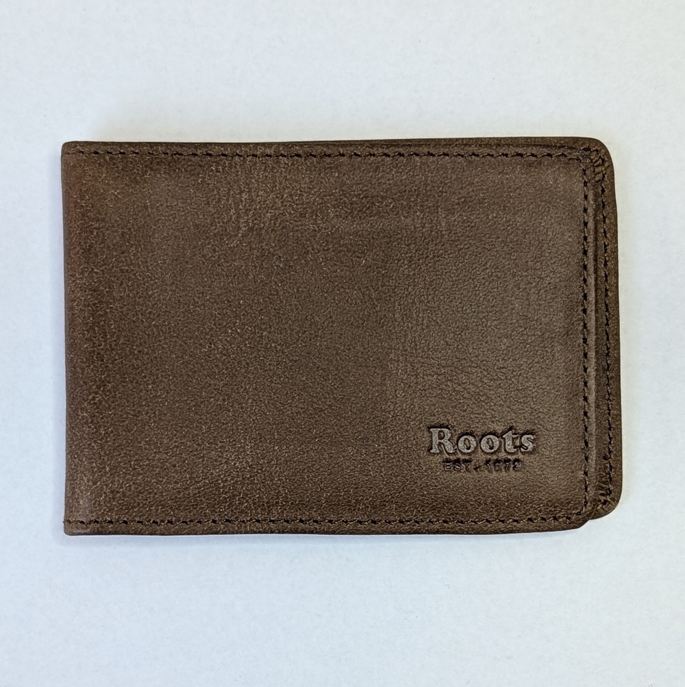 Roots | Small Brown Tribal Leather Card Holder